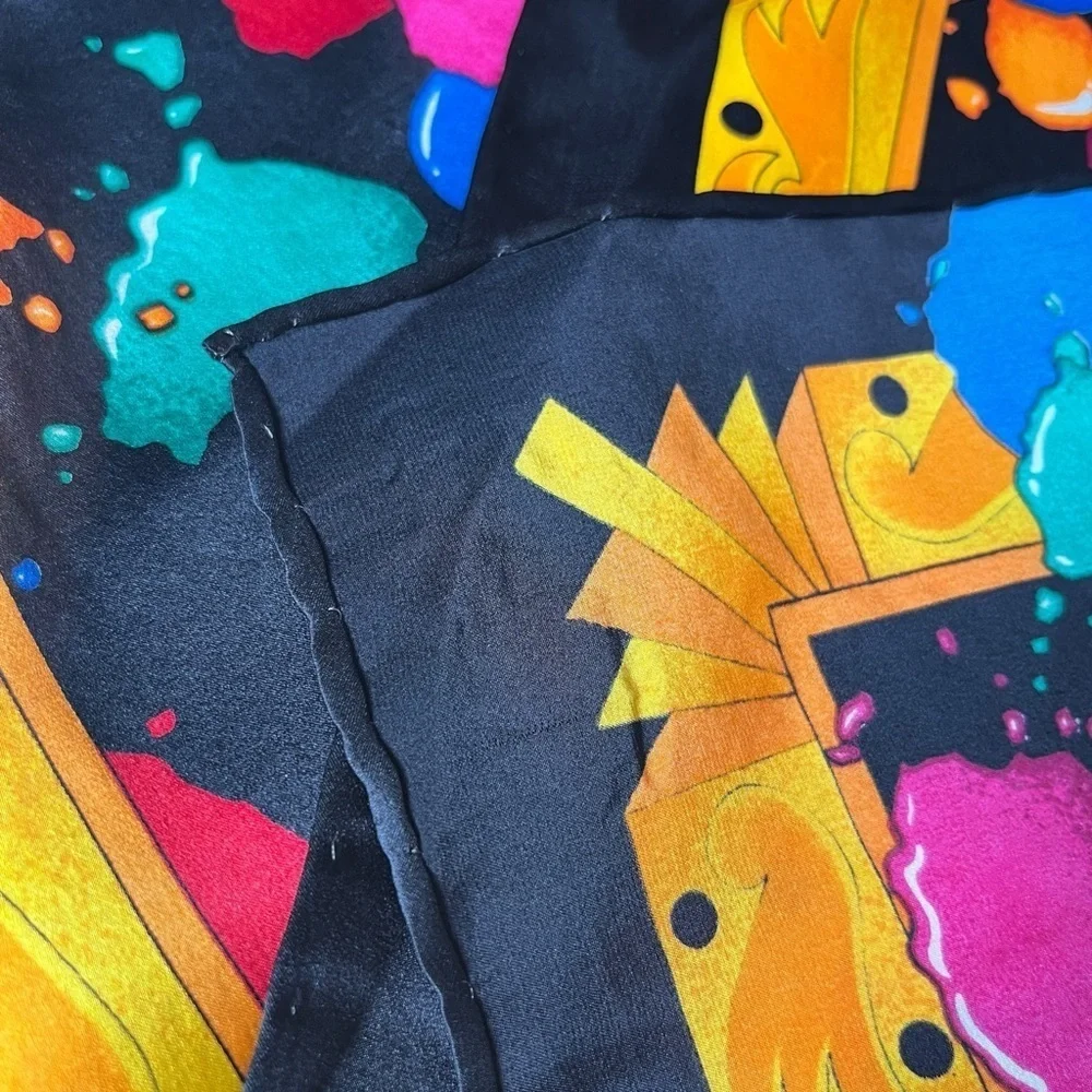 Rush Limbaugh Silk Scarf No Boundaries Paint Splatter Abstract